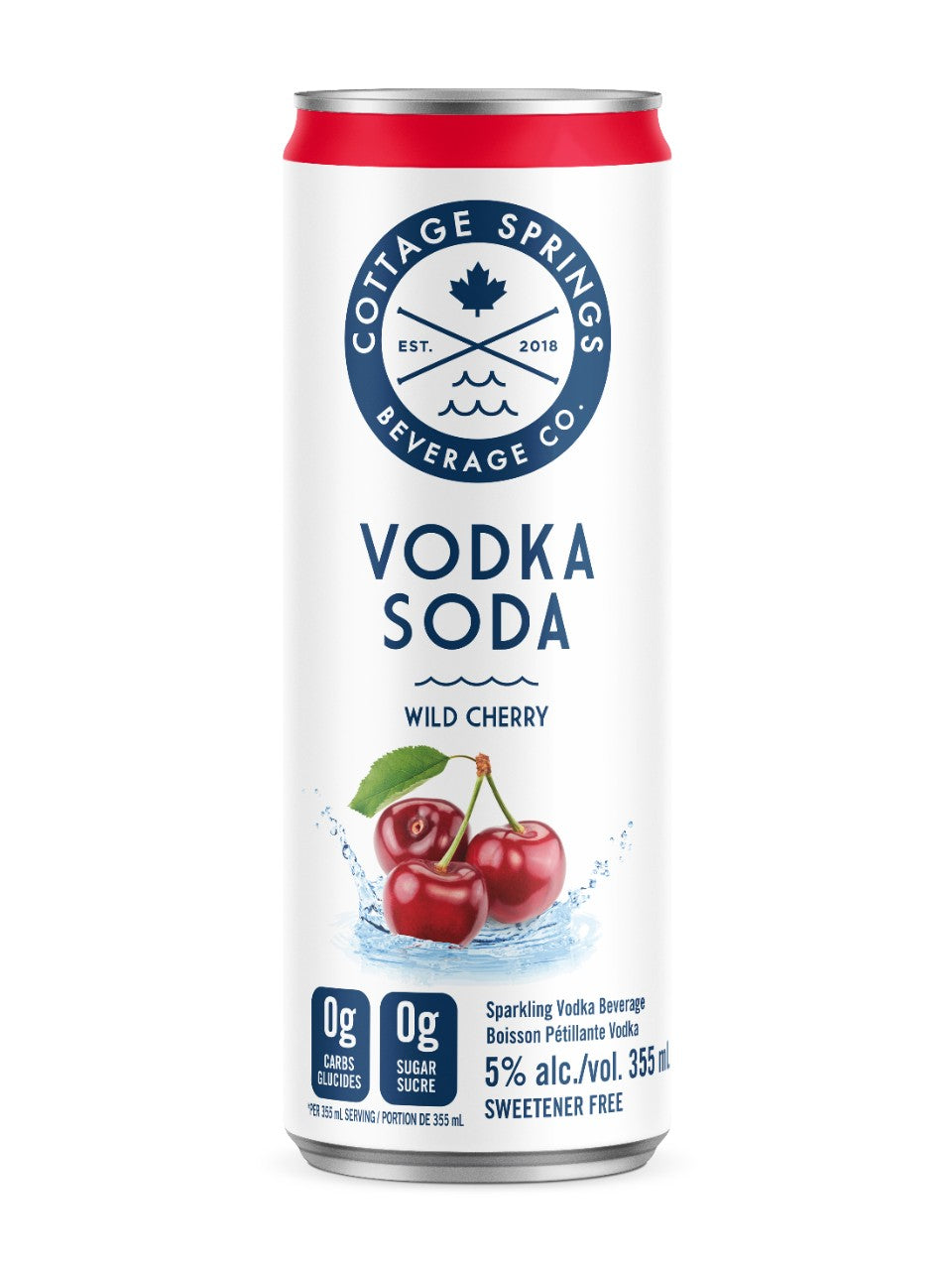 Cottage spring Wild Cherry Vodka  355ml x 6 cans