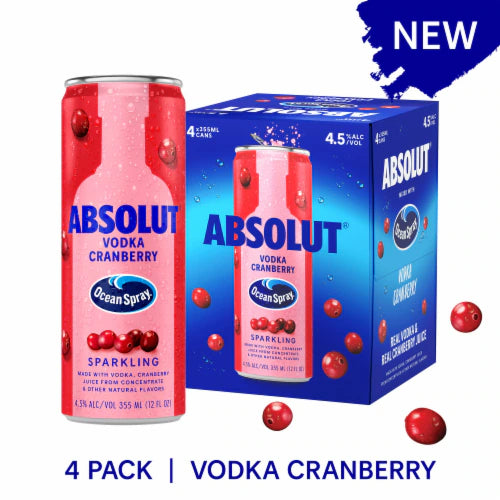 Absolut x Ocean Spray Vodka Cranberry 4pk